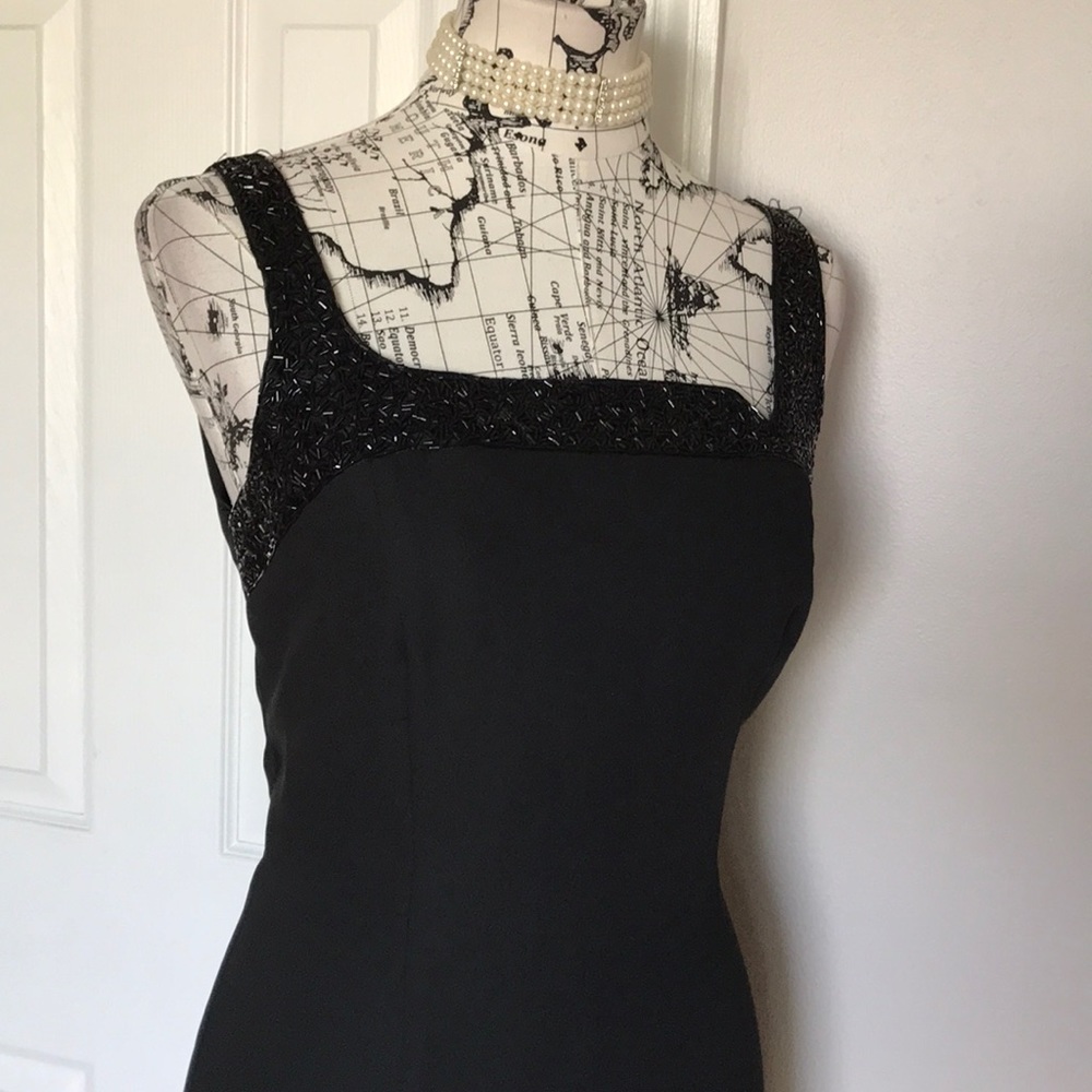 Vintage JR Caliendo Bead Embellish Evening formal gown Tailored dress fitted 10